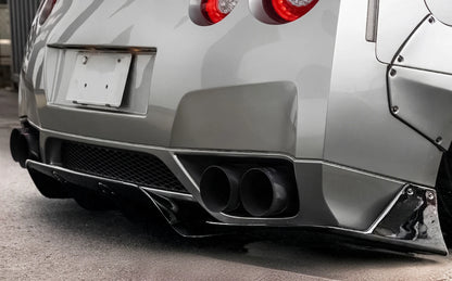 FRP LB Style Rear Bumper Diffuser Lip Flaps Aero Kit for Nissan GT-R GTR R35 2009-2016 Bodykit Parts