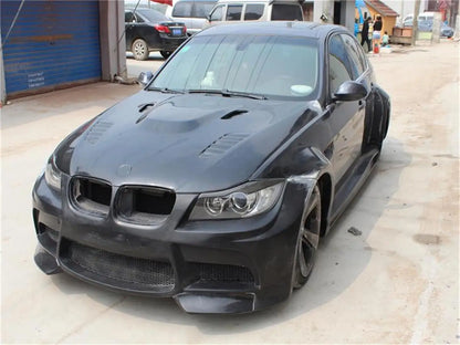 New for 3 Series E90 Conversion White Wide Body Kit Glass Fiber Front/Rear Bumpers Side Skirts Rear Lip Fenders 100%