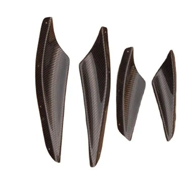 CF Carbon Fiber Front Bumper Canards for 2008-2010 Lancer Evolution 10 X Splitter