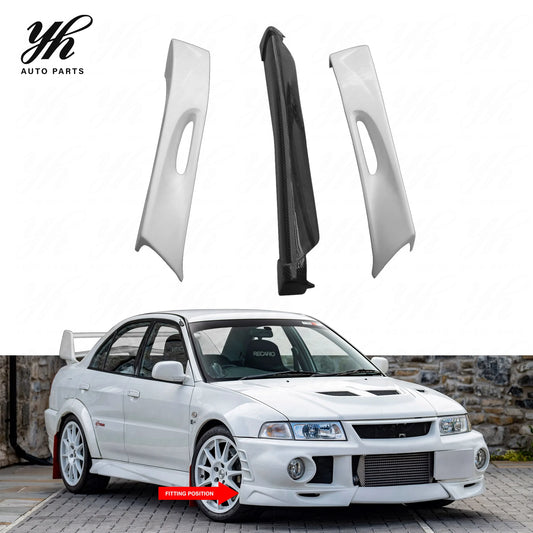 Car Accessories Racing Middle Part Carbon Bodykit for 1999-2000 Lancer Evolution Evo 6 Extreme Front Lip Splitter Valance (3pcs)