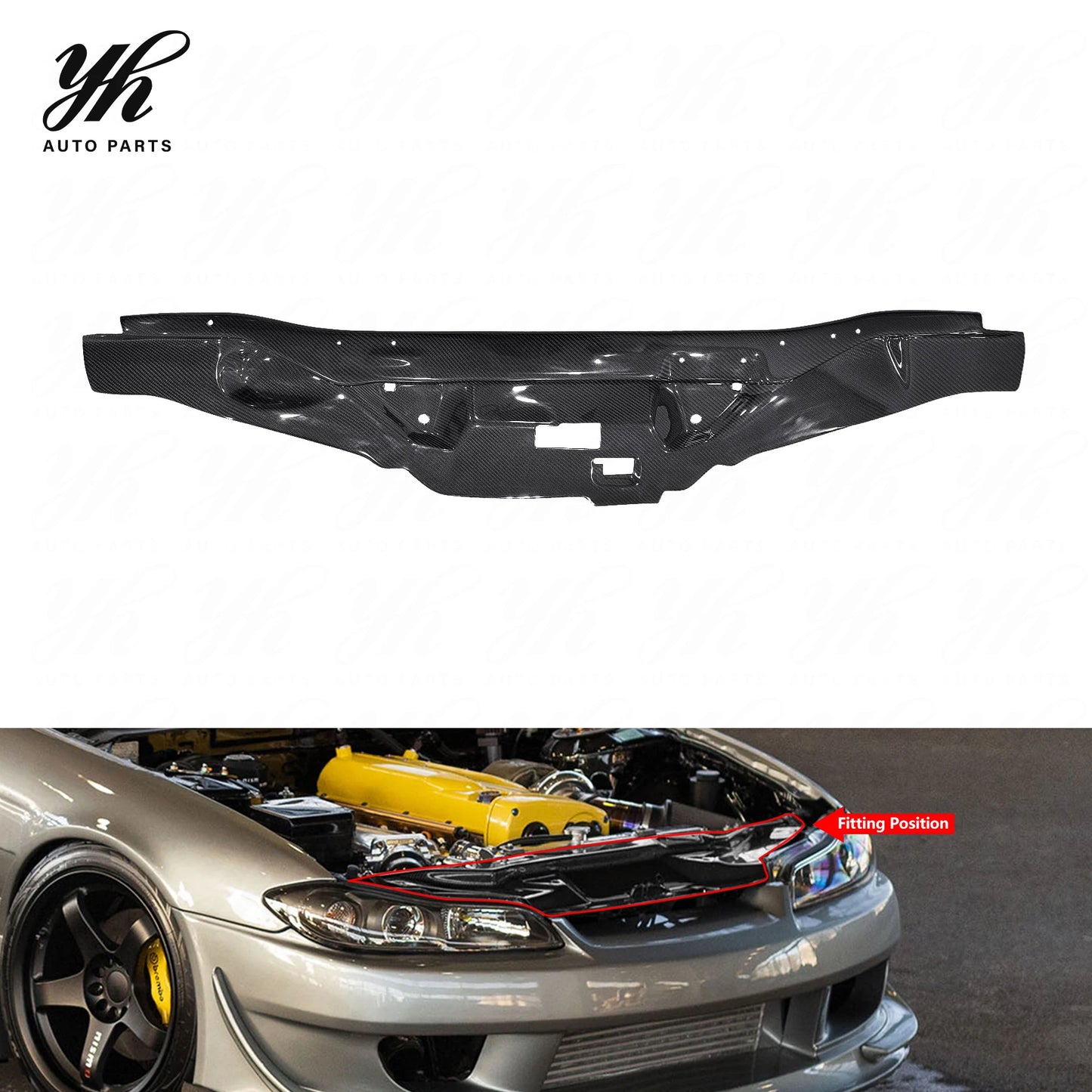 OEM Black for 1997-1998 Nissan S14A Silvia Kouki 200SX 240SX  Garage Defend Cooling Panel Carbon Fiber