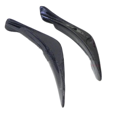2003-2005 Mitsubishi Evolution EVO 8 Ralliart Style Front Bumper Canards (Double Side Glossy) Carbon Fiber Black High Polished