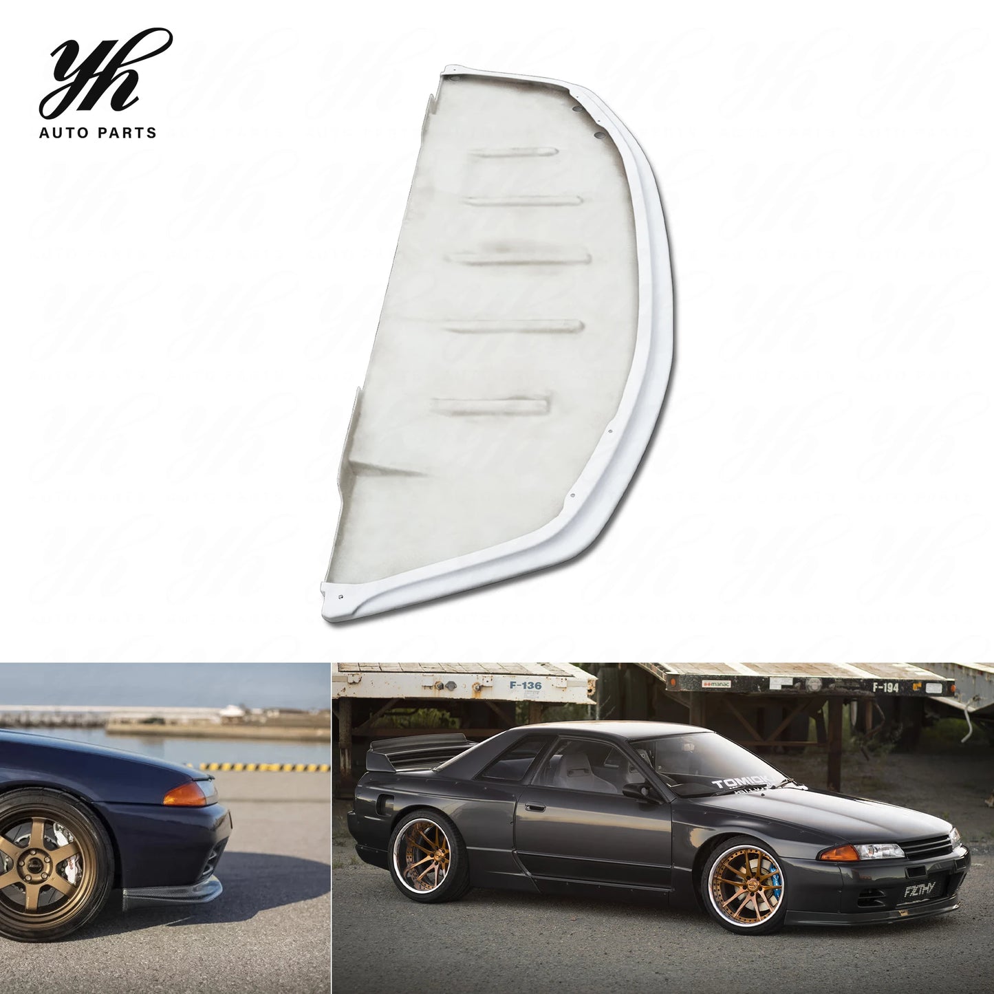 Glass Fiber GTR AB-Flug Style Front Lip with Under-Tray for R32 FRP/carbon