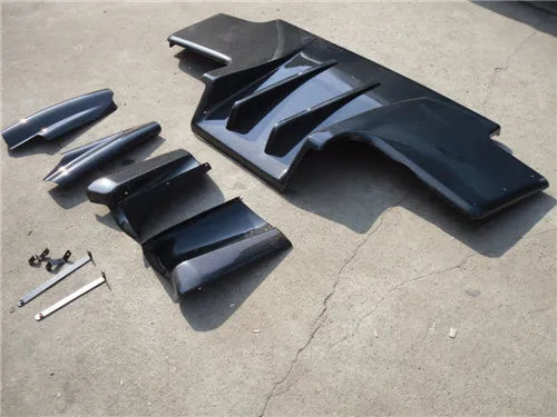 For R32 GTR Top Secret Rear Diffuser with Metal Fitting Accessories(3pcs)