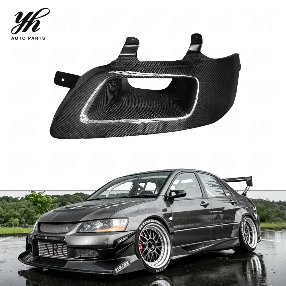 FOR 2001-2002  Evolution EVO 7-8-9 Carbon Fiber Headlight Air Intake Replacement LHS
