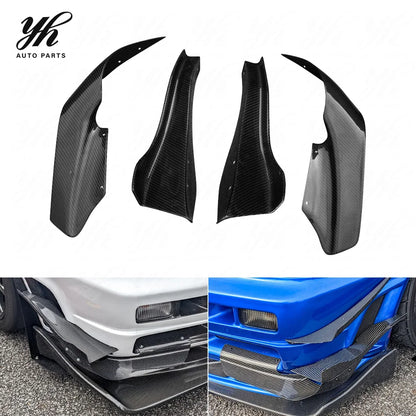 Bodykit Carbon Fiber CF Front Bumper Canard Splitter Valance 4pcs for Skyline R33 GTR Border