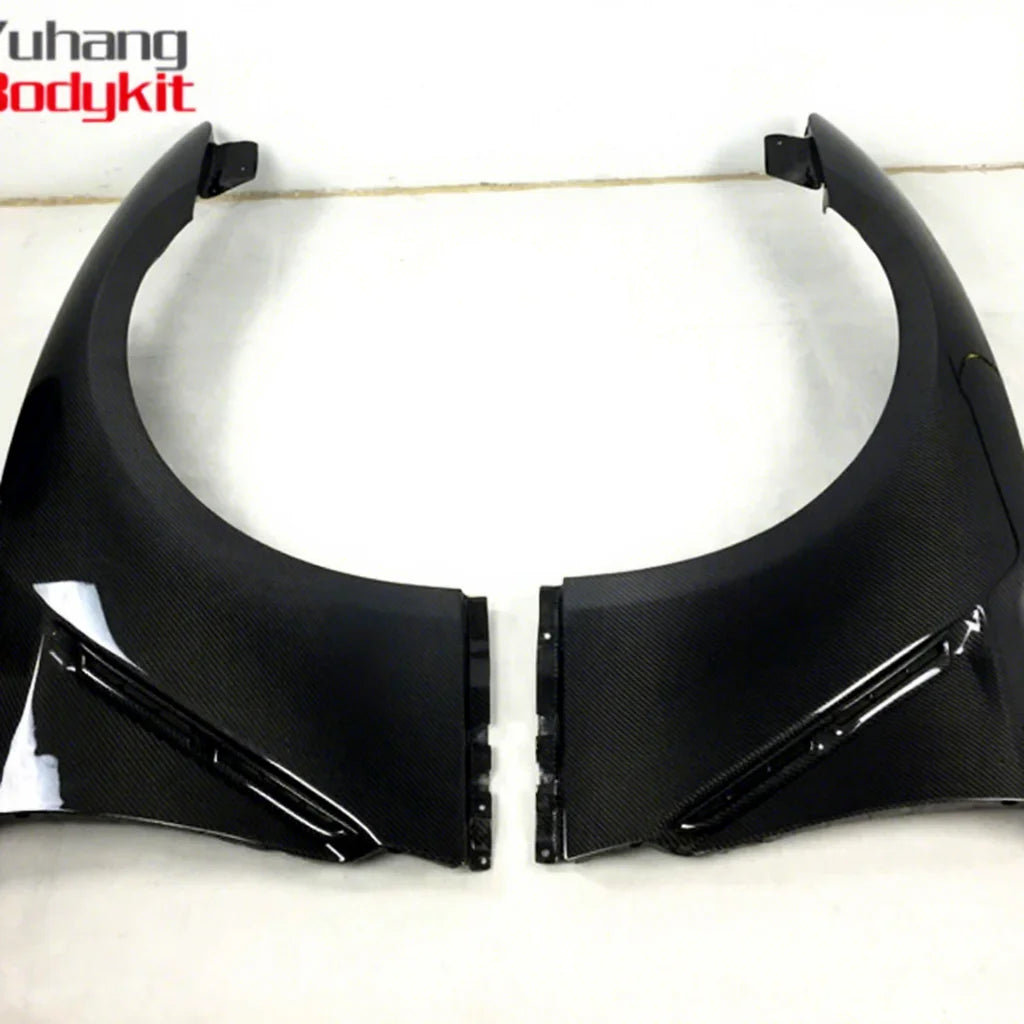 Yuhang Front Fenders (Pair) CF for Skyline R35 GT-R OEM Style Carbon Fiber-New Black