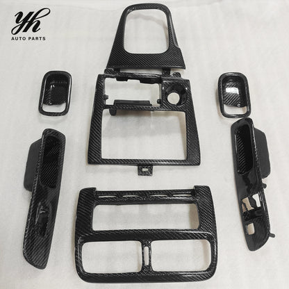 For 240SX S14 S14A Carbon Fiber Interior Trim Carbon Fiber Interior Set 7 PCS High Temperature Resistance Easy Installation