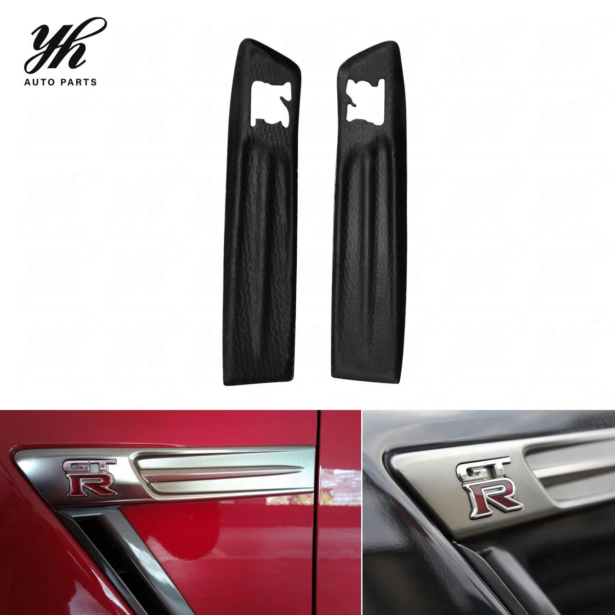 Glossy Carbon Fiber GTR Logo Badge Shell Protector 2Pcs Set for Nissan GTR R35 Exterior Styling Decoration Parts