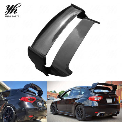 YH Carbon Fiber Black 3k Twill Weave High Gloss Rear Spoiler Double Decks for 2008-2010 Subaru Impreza GRB WRX STI