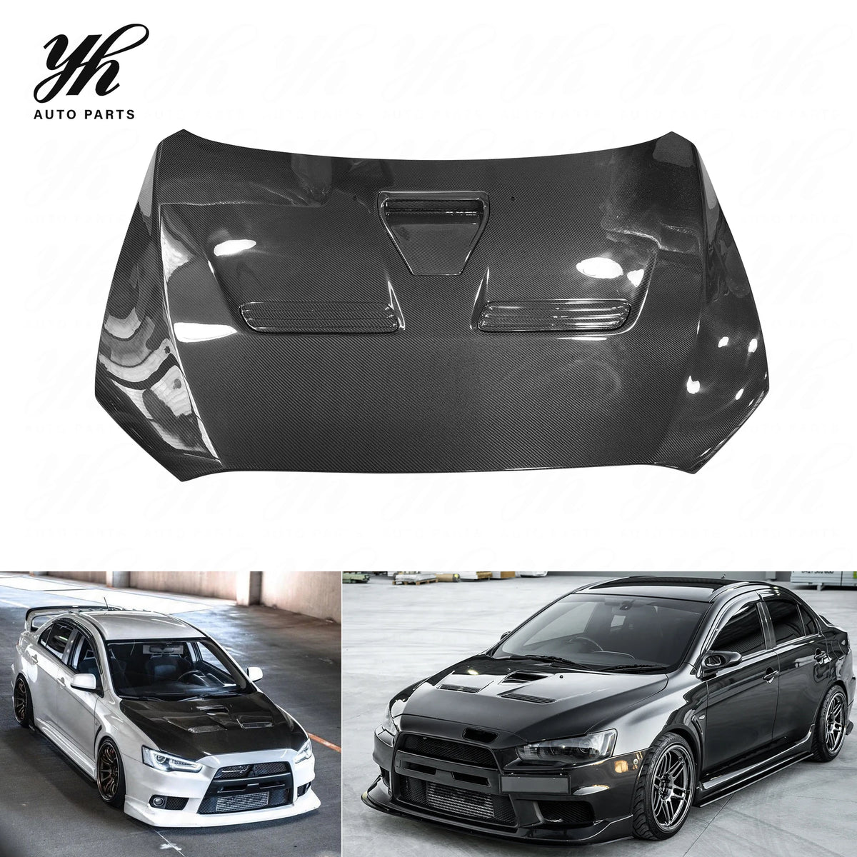 OEM Replacement Carbon Fiber Hood Bonnet CF Body Parts for 2008-2012 Lancer Evolution EVO 10 X