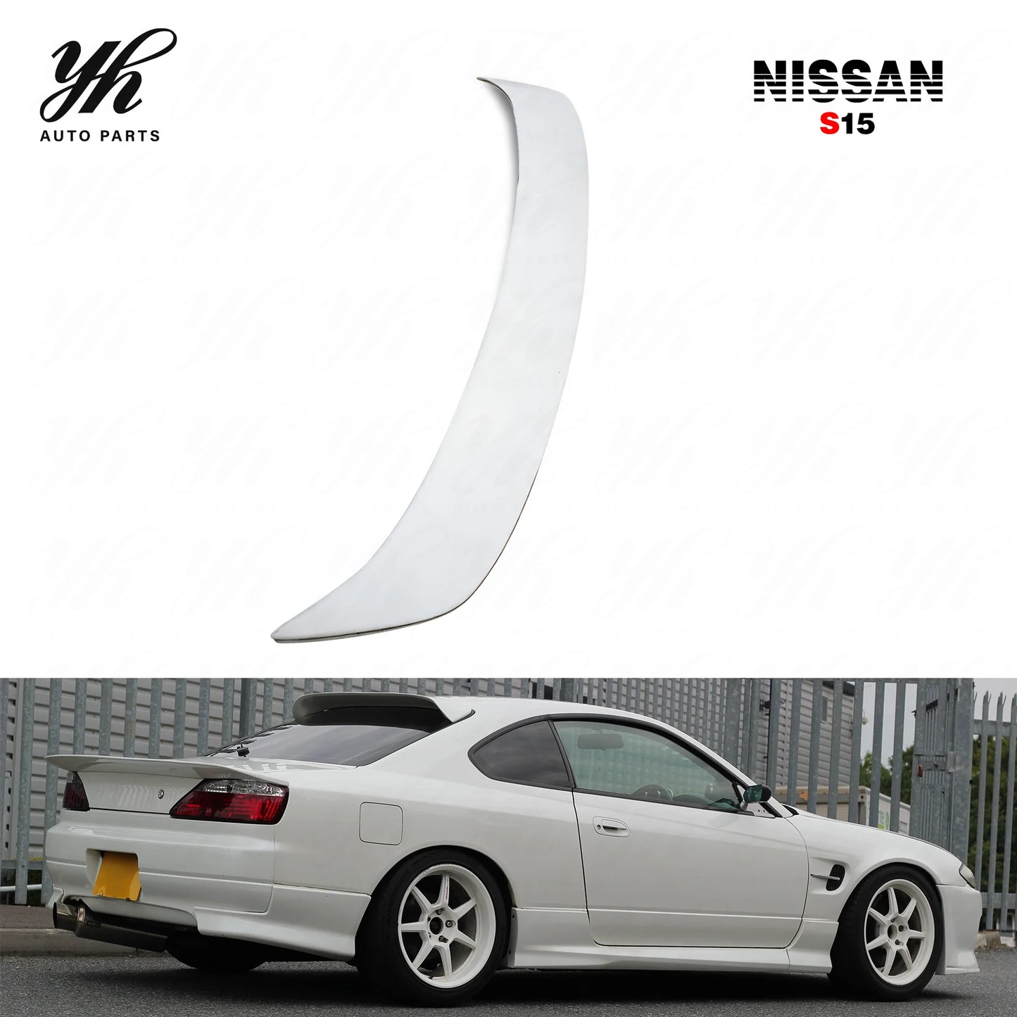 High Glossy Finish Glass Fiber Duckbill Trunk Spoiler Rear Wing White High Quality 1999-2002 200SX NISSAN S15 Silvia DM 1