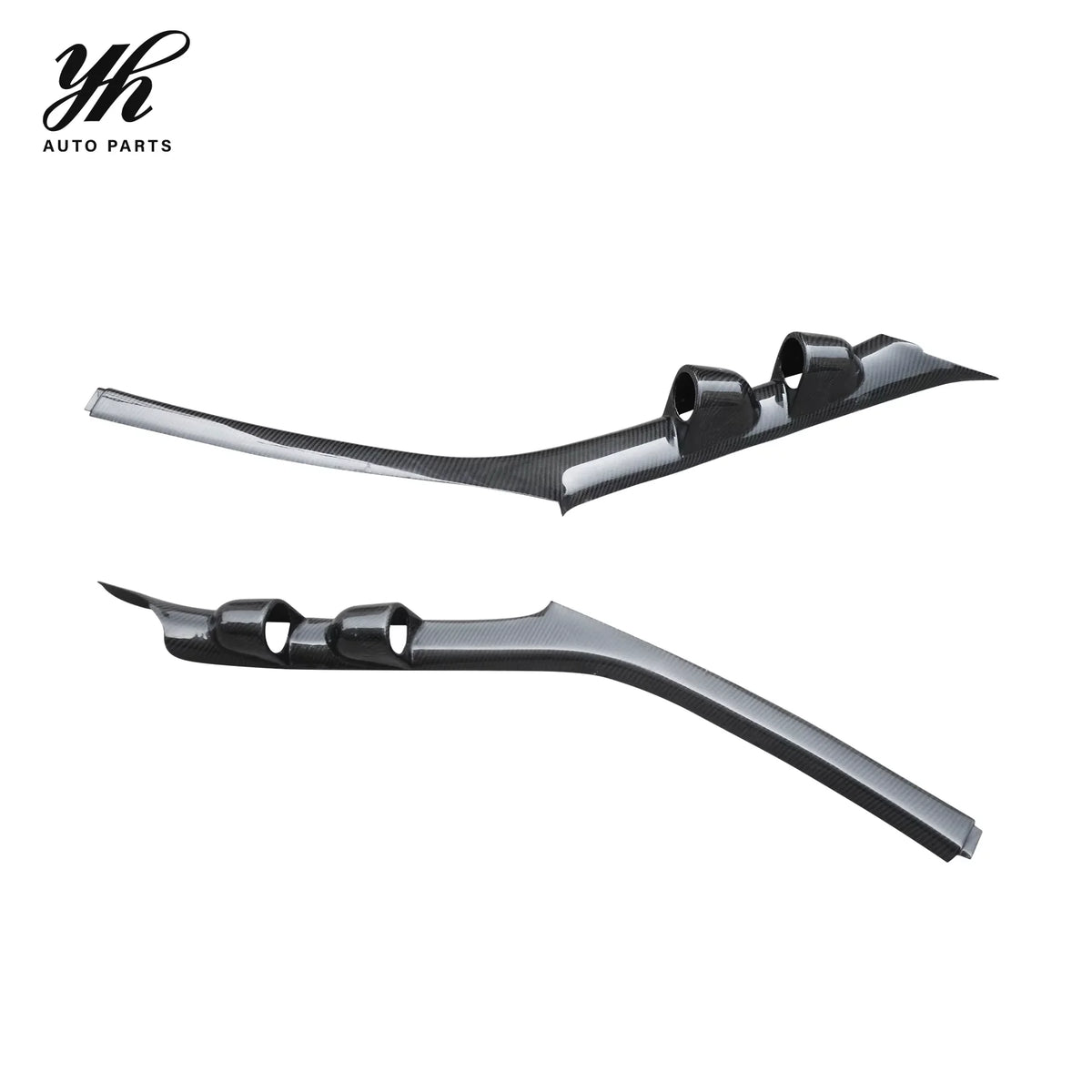 Glossy Carbon Fiber RHD A Pillar Dual Gauge Dash Pod Window Trim for 1995-1998 Nissan Skyline R33 GTR GTS-T