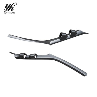 Glossy Carbon Fiber RHD A Pillar Dual Gauge Dash Pod Window Trim for 1995-1998 Nissan Skyline R33 GTR GTS-T