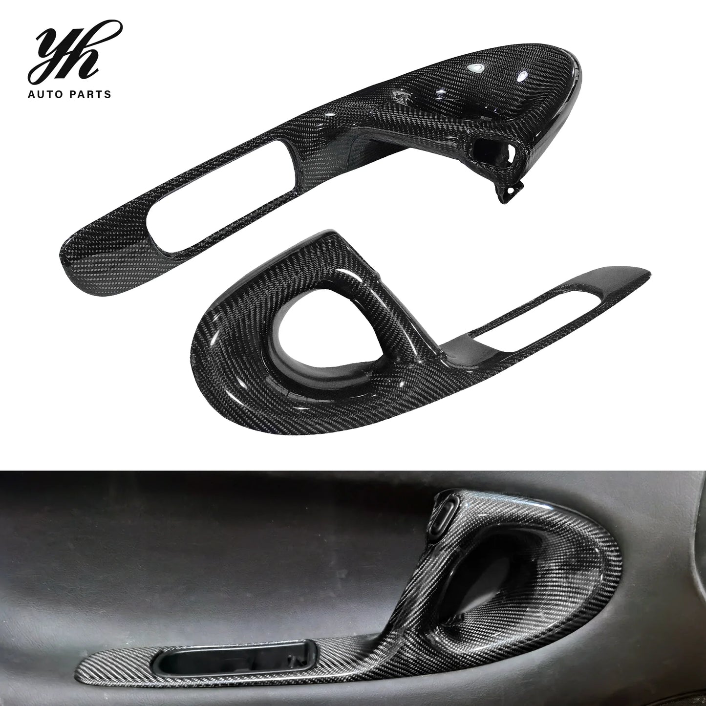 For RX7 FD3S RHD Inner Door Handle Replacement LHS (Left Hand Side) Carbon Fiber CF