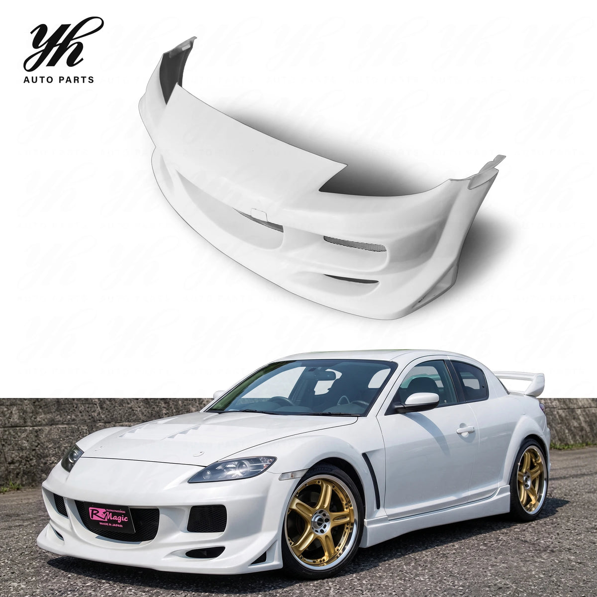 High-Quality Brand-new Benuine Fiberglass Front Bumper, Modified Auto Parts Compatible with RX-8 RX8