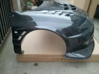 EVO 8 9 FRONT BUMPER VC STYLE CARBON FIBER Bonnet Front Fender Combined Set for Mitsubishi Lancer 1998-2001 Glossy Smooth Finish