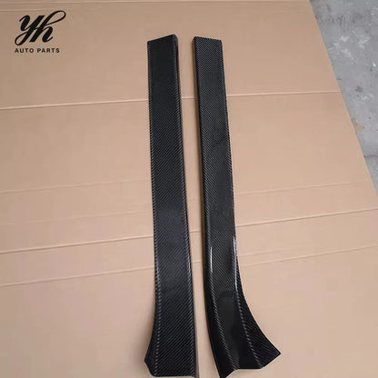 High Quality Carbon Fiber Door Sill Plate Step Panel Kick 2pcs Black Fit 2002-2008 350Z Z33 Fairlady VQ35 Auto Turning