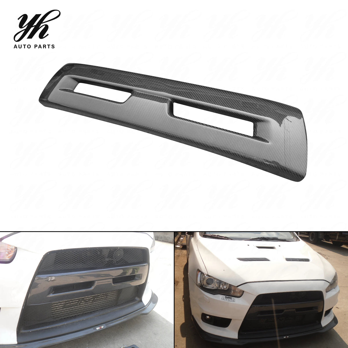 Yuhang High Quality Factory-Direct Black EVO X Carbon Fiber Front Bumper Grill for Mitsubishi Lancer 1998-2001