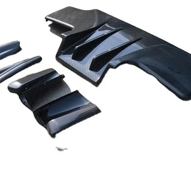 Skyline R32 GTR TS Top Secret Rear Diffuser with Middle Fins (7pcs) Carbon Fiber CF Black 1989-1995