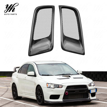 FOR 08-09  Evolution Evo X 10 Cz4a Carbon Fiber Ralliart Style Front Bumper Air Duct Intake Vent