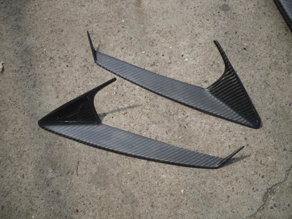 For Carbon Fiber Skyline R35 GTR Wald WD Style Front Bumper Headlight Eyebown CF