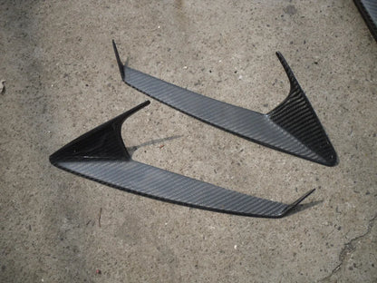 For Carbon Fiber Skyline R35 GTR Wald WD Style Front Bumper Headlight Eyebown CF