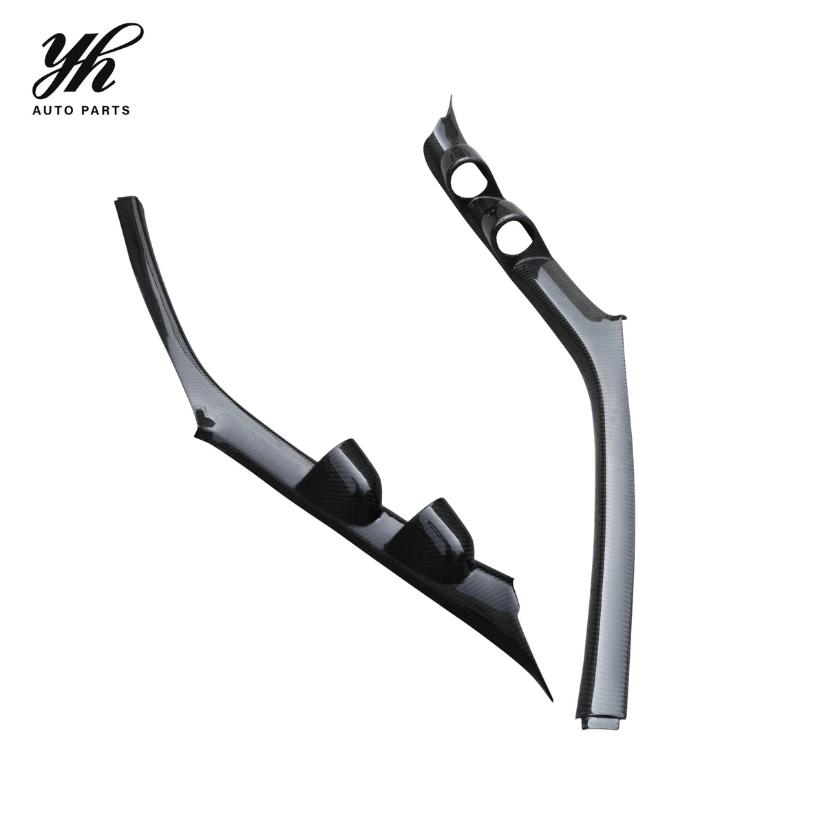 Glossy Carbon Fiber RHD A Pillar Dual Gauge Dash Pod Window Trim for 1995-1998 Nissan Skyline R33 GTR GTS-T