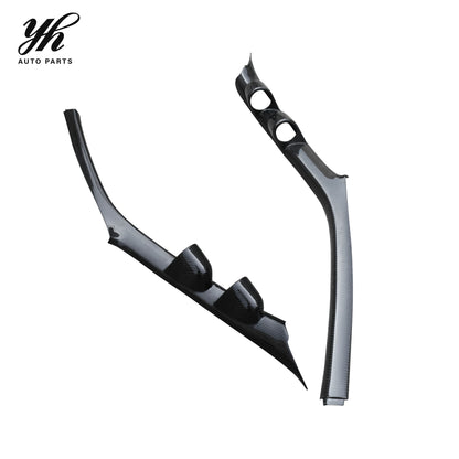 Glossy Carbon Fiber RHD A Pillar Dual Gauge Dash Pod Window Trim for 1995-1998 Nissan Skyline R33 GTR GTS-T