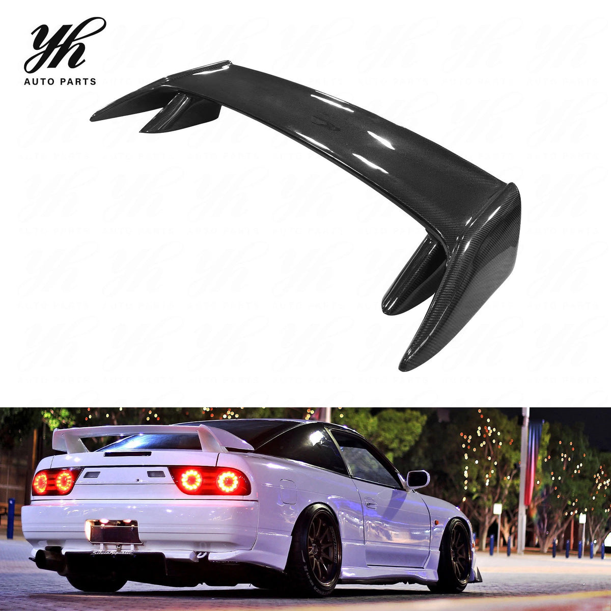 Custom FRP Carbon Fiber Rear Spoiler for Nissan Silvia S13 240SX 200SX Kouki Style Single Deck Trunk Wing Lip Extension