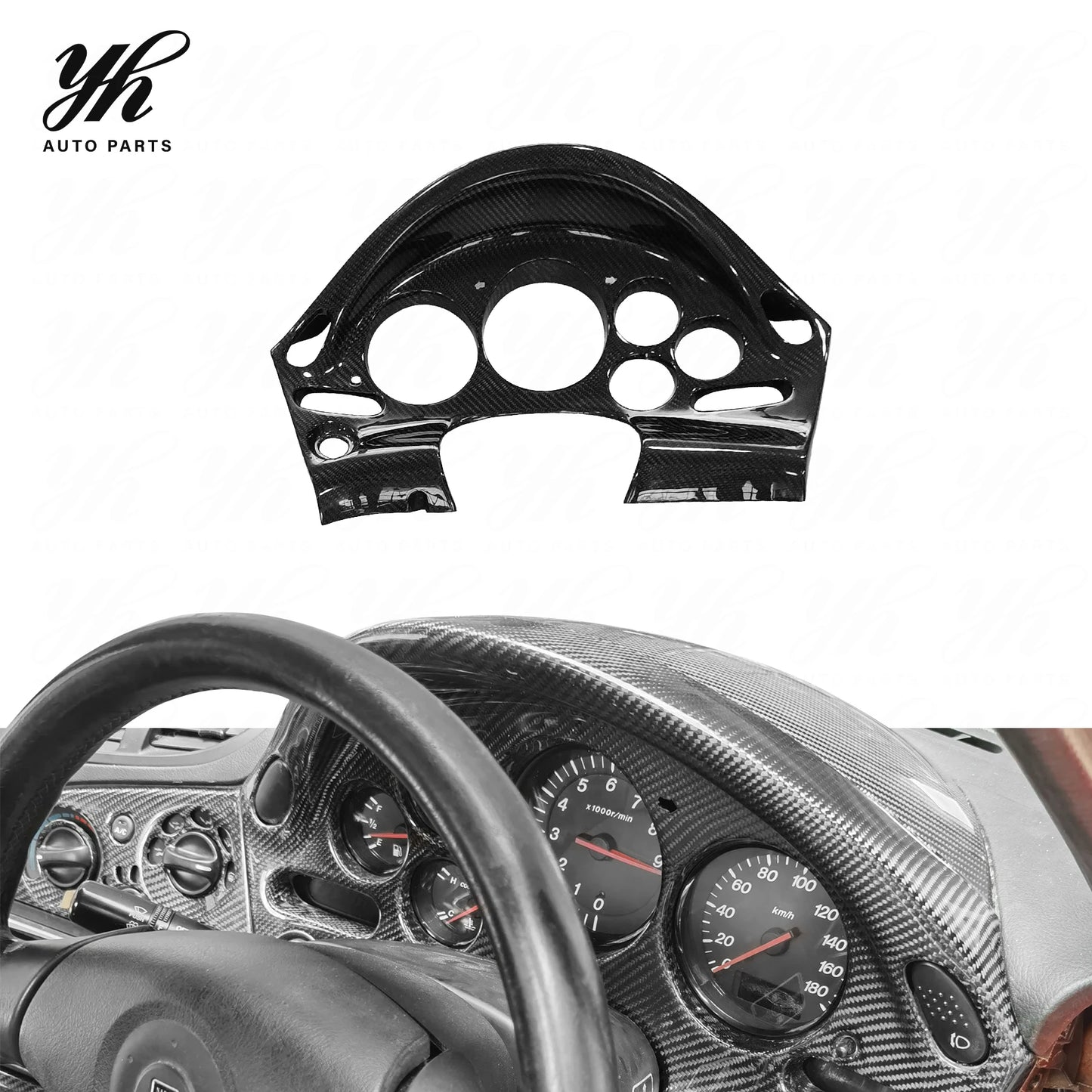 Yuhang RX7 FD3S RHD Carbon Fiber Interior High Gloss Finish Black High Quality 4PCS Easy Installation