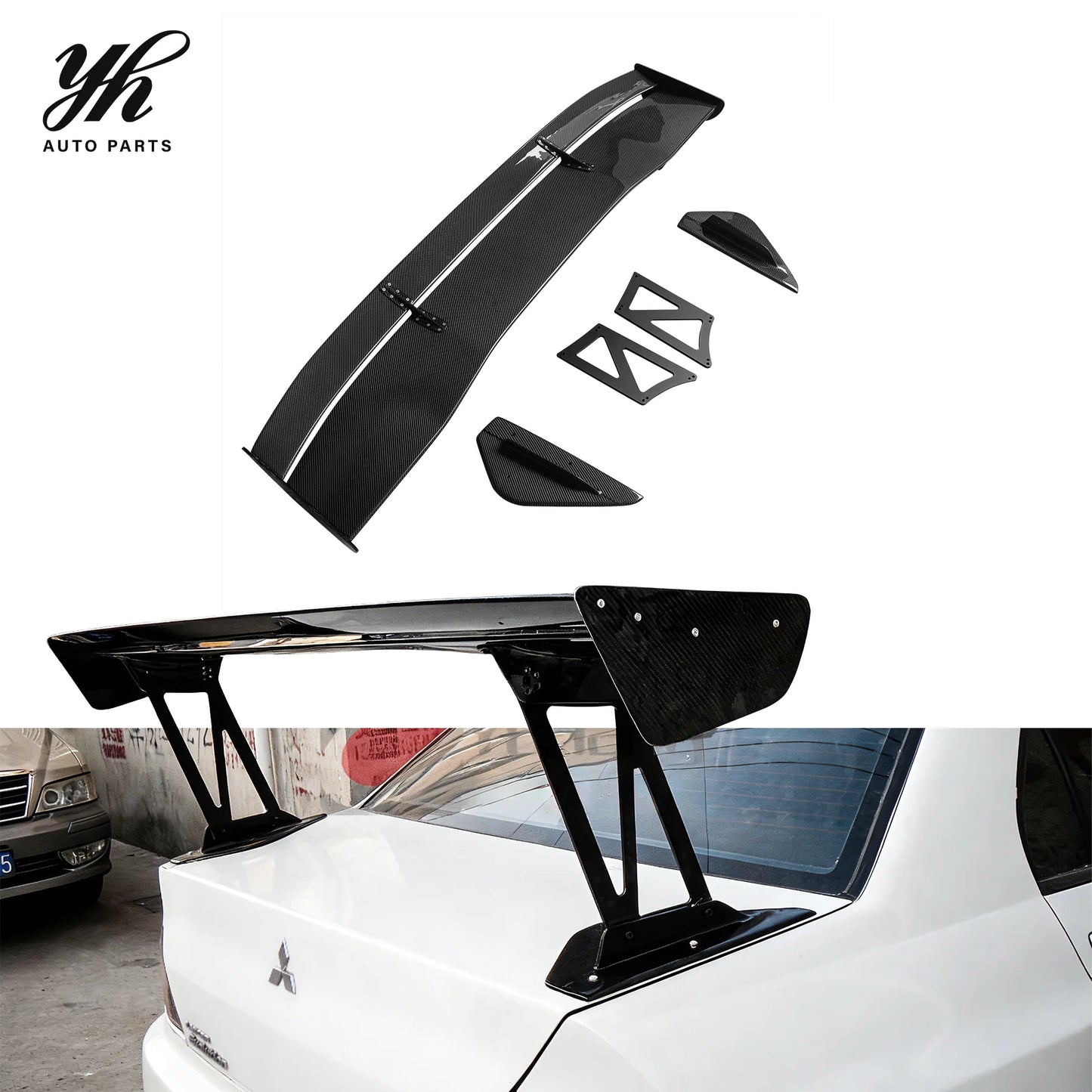 High Quality Carbon Fiber Single Deck Lancer Evo 7-9 1600mm GT REAR SPOILER WING