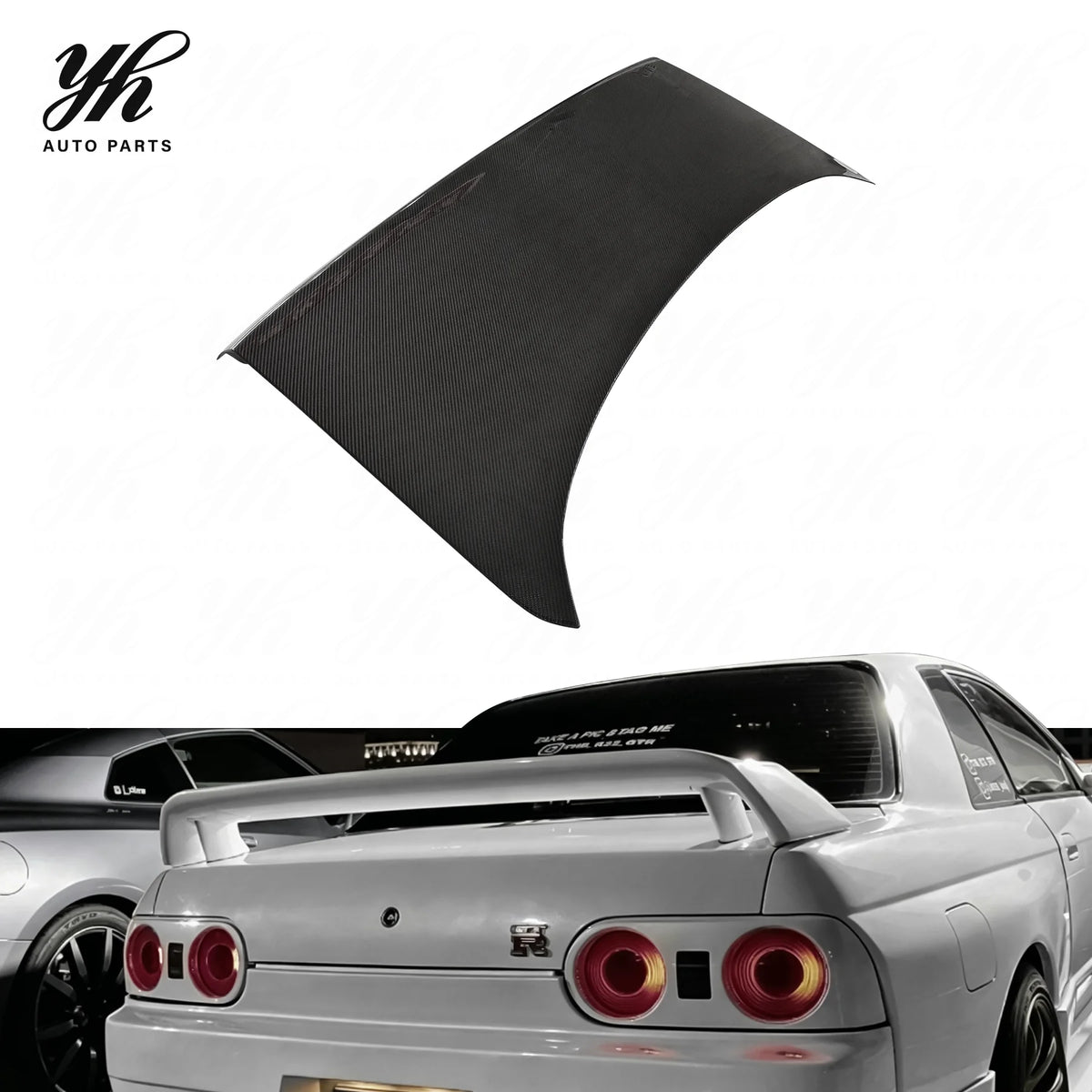 Bodykit Carbon Fiber OEM Style Rear Trunk Bootlid with Lock Hole Black High Glossy for CF 1989-1993 Skyline R32 GTS GTR