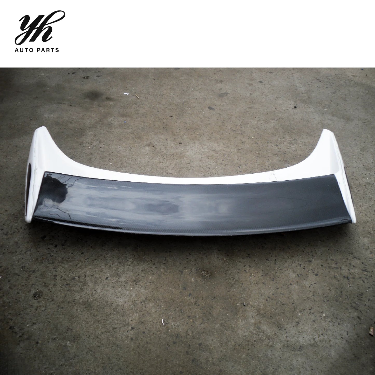 350Z Z33 Nismo V2 Style Single Rear Spoiler Carbon Fiber BLADE White Base