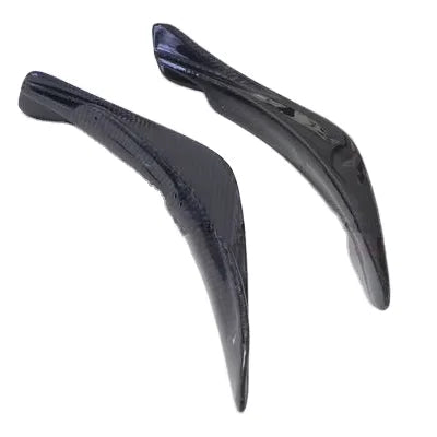 2003-2005 Mitsubishi Evolution EVO 8 Ralliart Style Front Bumper Canards (Double Side Glossy) Carbon Fiber Black High Polished