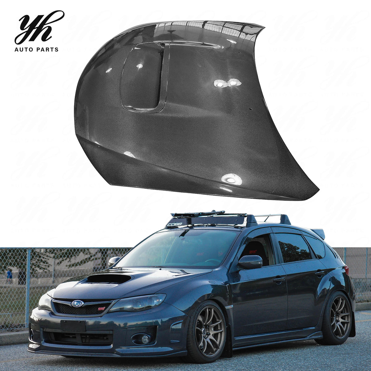 Carbon Fiber OEM Hood Bonnet for CF Impreza Hatchback GRB WRX 10th STI Style