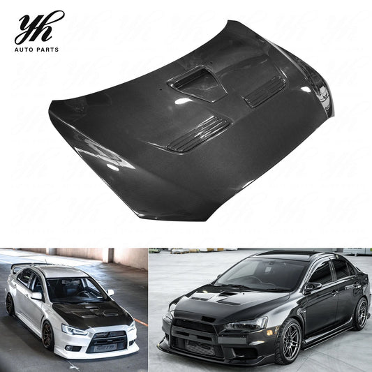 For Evolution X EVO 10 OEM Hood CF Carbon Fiber