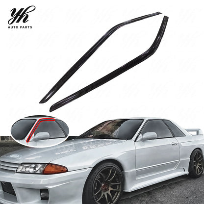 Carbon Fiber CF Wind Window Rain Deflector Visor Fit for 1989-1994 Skyline R32 GTS GTR