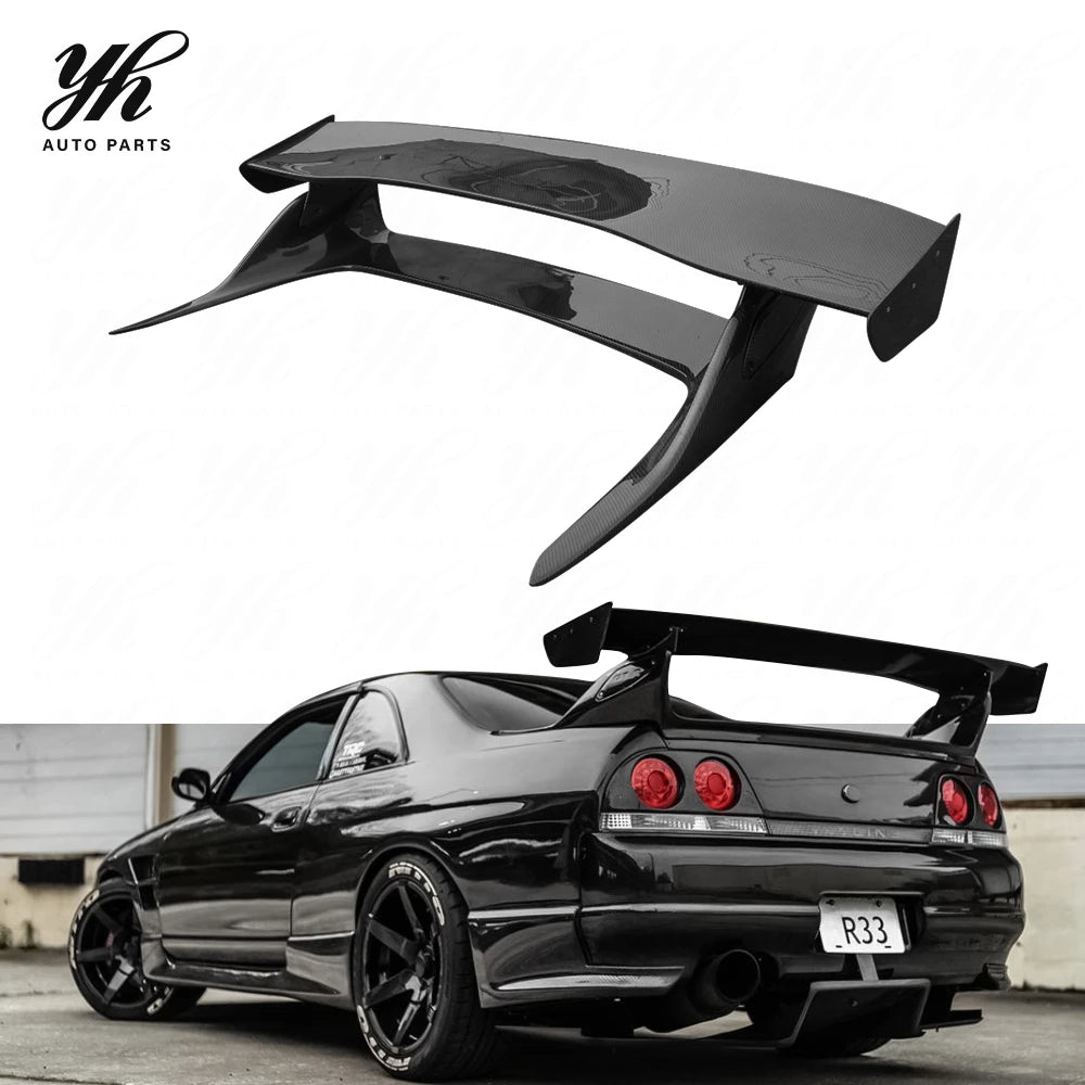 Fiberglass Bee-R Style Rear Spoiler GT Wing for Nissan Skyline R33 GTS-T GTR Coupe Racing Bodykit Parts