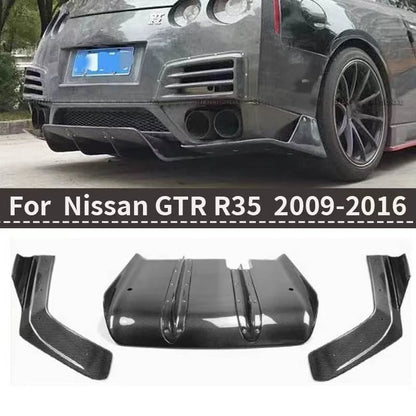 FRP LB Style Rear Bumper Diffuser Lip Flaps Aero Kit for Nissan GT-R GTR R35 2009-2016 Bodykit Parts