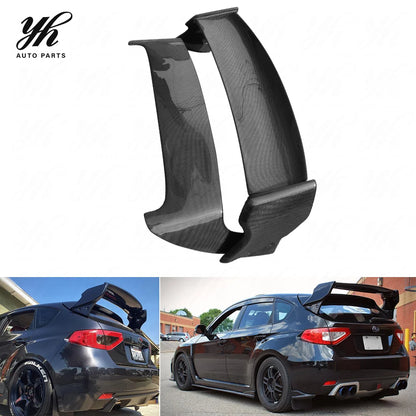YH Carbon Fiber Black 3k Twill Weave High Gloss Rear Spoiler Double Decks for 2008-2010 Subaru Impreza GRB WRX STI