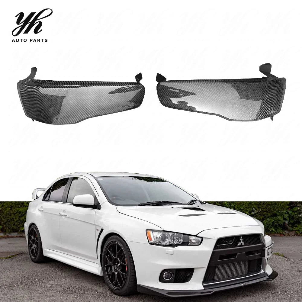 Carbon Fiber Evolutuin 10 X EVO 10 X Headlight Block Out Panel Replacement (Pair) CF