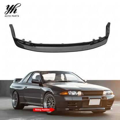 Real Carbon Fiber Jun Style Front Bumper Lip Spoiler Splitter Body Kit for Nissan Skyline R32 GTR Tuning Accessories