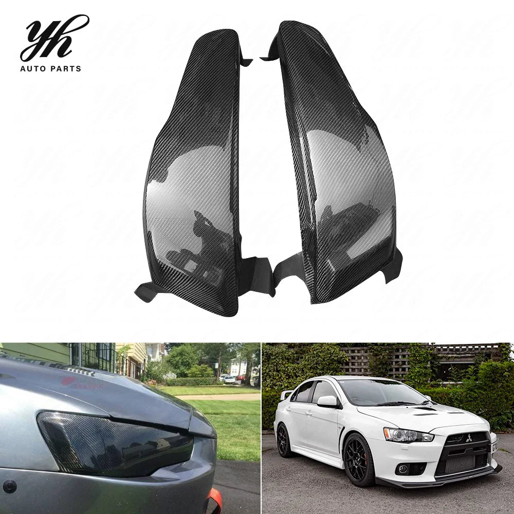 Glass Fiber Evolution EVO 10 X Headlight Block Out Panel Replacement (Pair) FRP