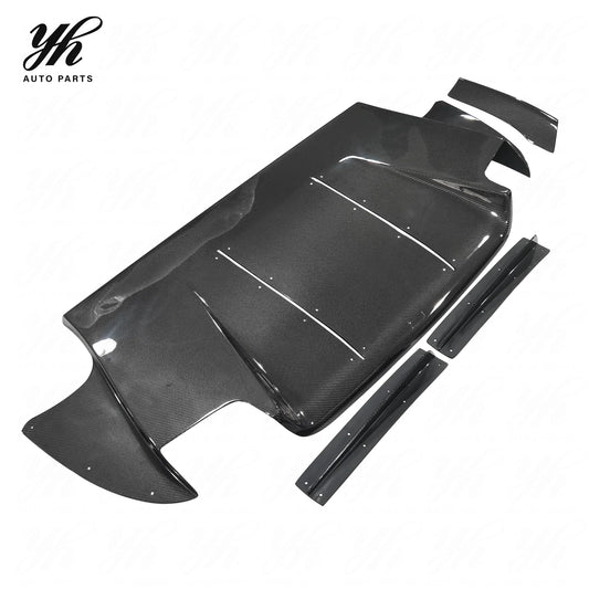 New Accessories Black Carbon Fiber CF Body Kit for 2005-2007 EVOLUTION EVO 9 VS REAR Bumper Diffuser Fitting Kits 5pcs YH Brand