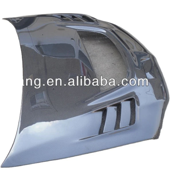 For Mitsubishi Lancer EVO 8 Vented Bonnet Hood Carbon Fiber Black