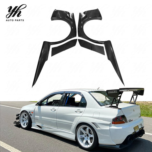 Black Right Full Set Carbon Fiber Rear Over Fender Wing for Mitsubishi Lancer Evolution EVO 8 9 VTX Cyber VC