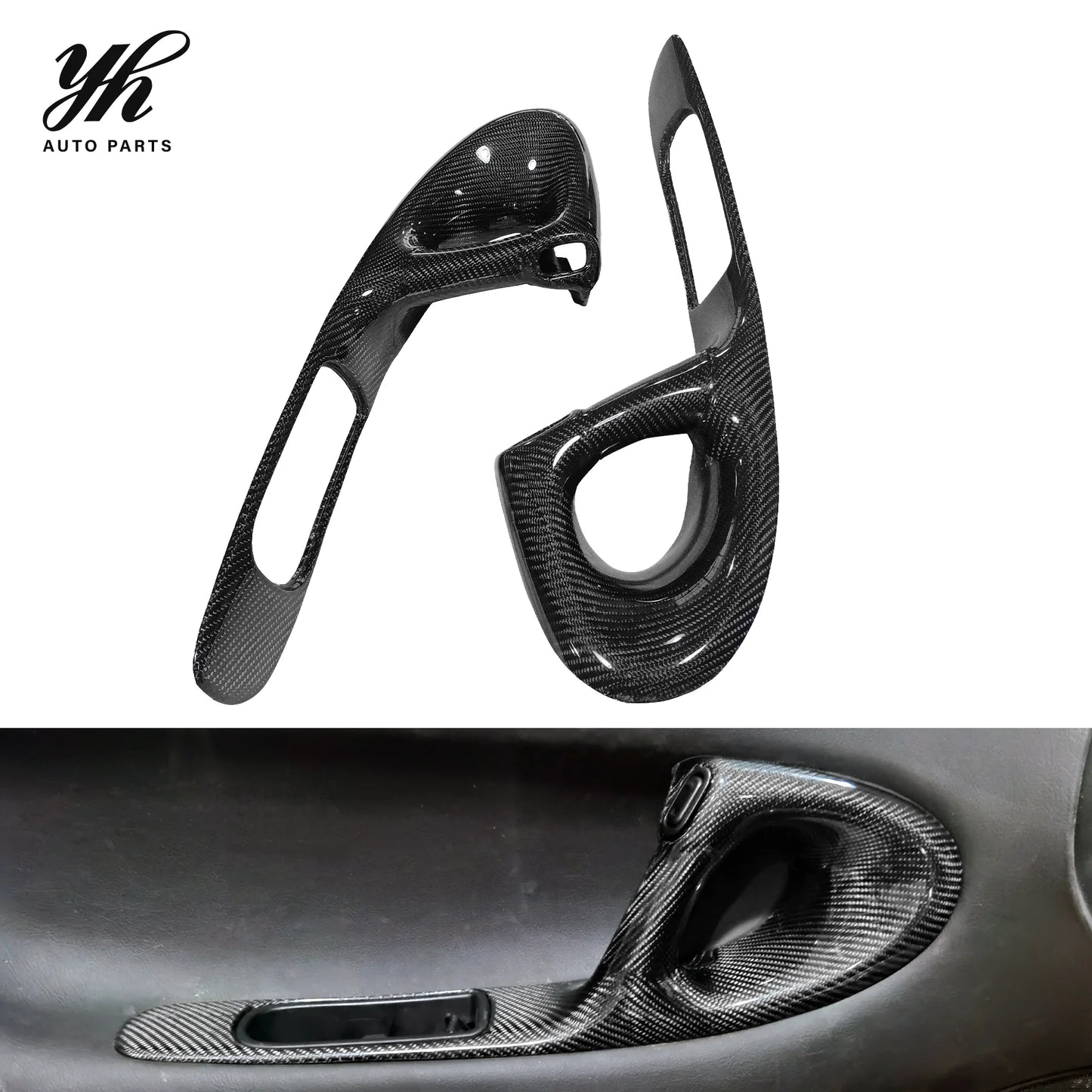 For RX7 FD3S RHD Inner Door Handle Replacement LHS (Left Hand Side) Carbon Fiber CF