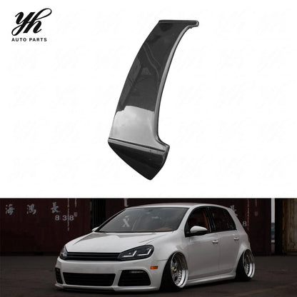 For VW Golf 6 GTI Single Carbon Fiber High Glossy Roof Spoiler Wing with Easy Installation