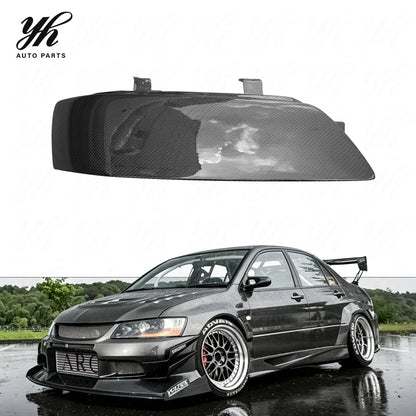 Glossy Carbon Fiber Rear Headlight Covers LHS RHS Lamp Shell for Mitsubishi Lancer Evolution EVO 7 8 9 VII VIII IX CT9A Pair